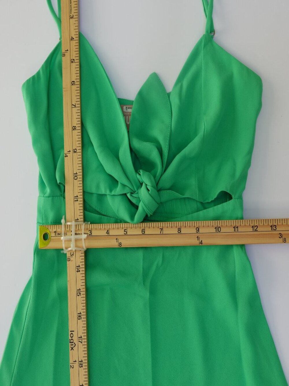 Show Me Your Mumu Moby Green front tie midi Dress spaghetty strap  size XS - Picture 5 of 11